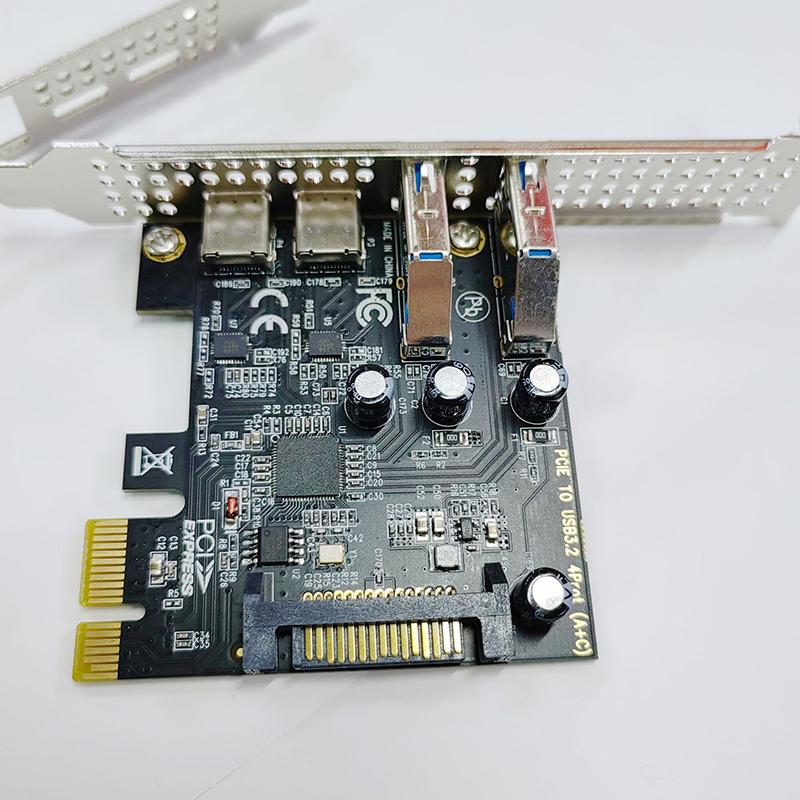 PCIE to USB 3.2 Gen1 5Gbps Expansion Card PCI Express 1x 4X 8X 16X Board 2 USB 2 Type C Extend Adapter for Computer Converter