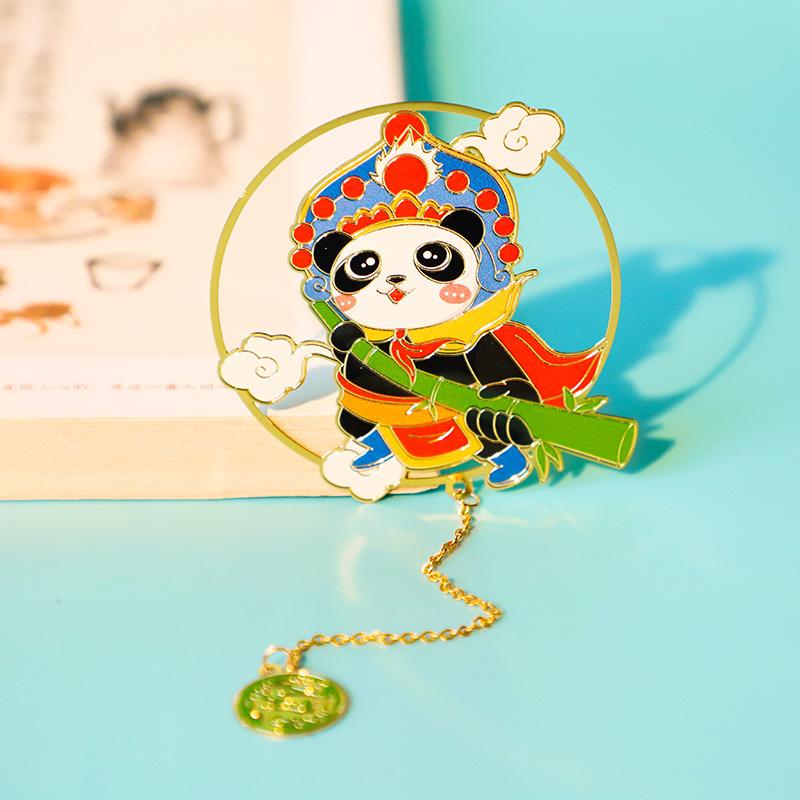 

Chinese Style Bookmarks for Books Panda Print Bookmark, Metal Brass Material, Teacher Gifts for Book Lovers