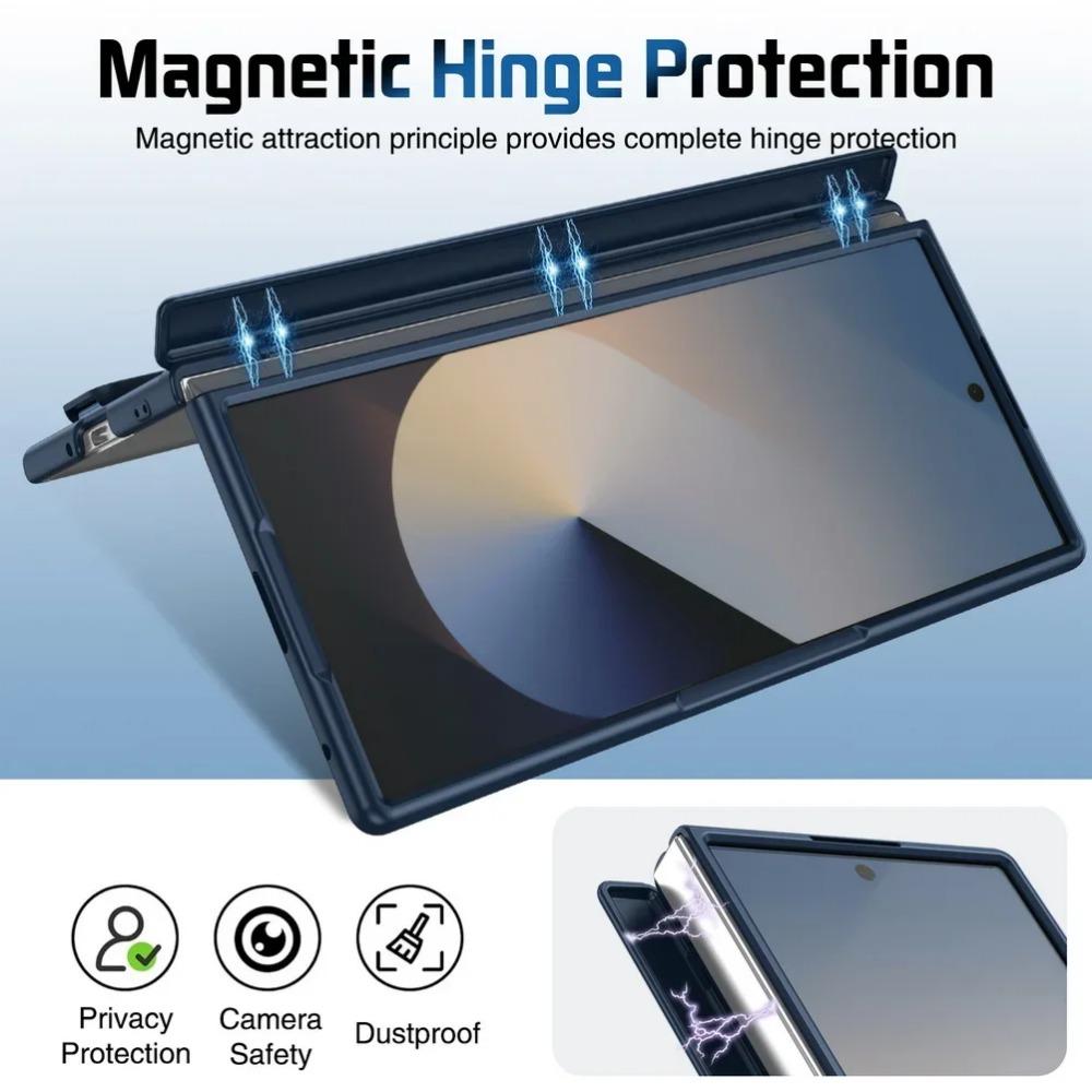 Busine Sle Multifunctional Lens Holder with Wristband Tempered Glass Film Case for Samsung Galaxy Z Fold 7 6 5 4 3 Protect Cover
