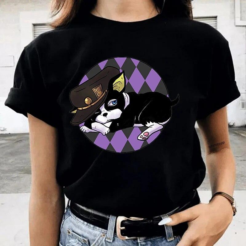 2021 New Jojo Bizarre Adventure T Shirt Women Japan Anime Summer Top T-shirt Golden Experience Ladybug T-Shirt Casual Hip Hop Unisex