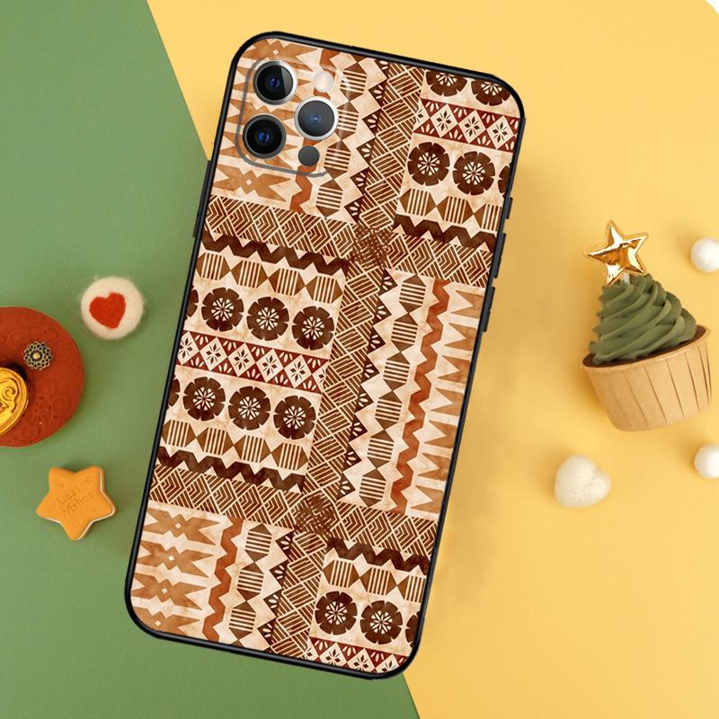 Fijian Masi Tapa Phone Case For iPhone 17 17Air 16 16E 15 14 13 12 11 Pro Max 12 13 Mini Shockproof Cover
