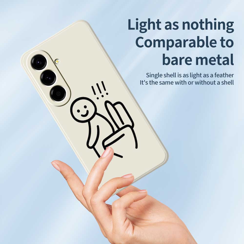 For Samsung Galaxy A56 5G Case Stickman Toilet Pattern Printing Straight Edge TPU Phone Back Cover