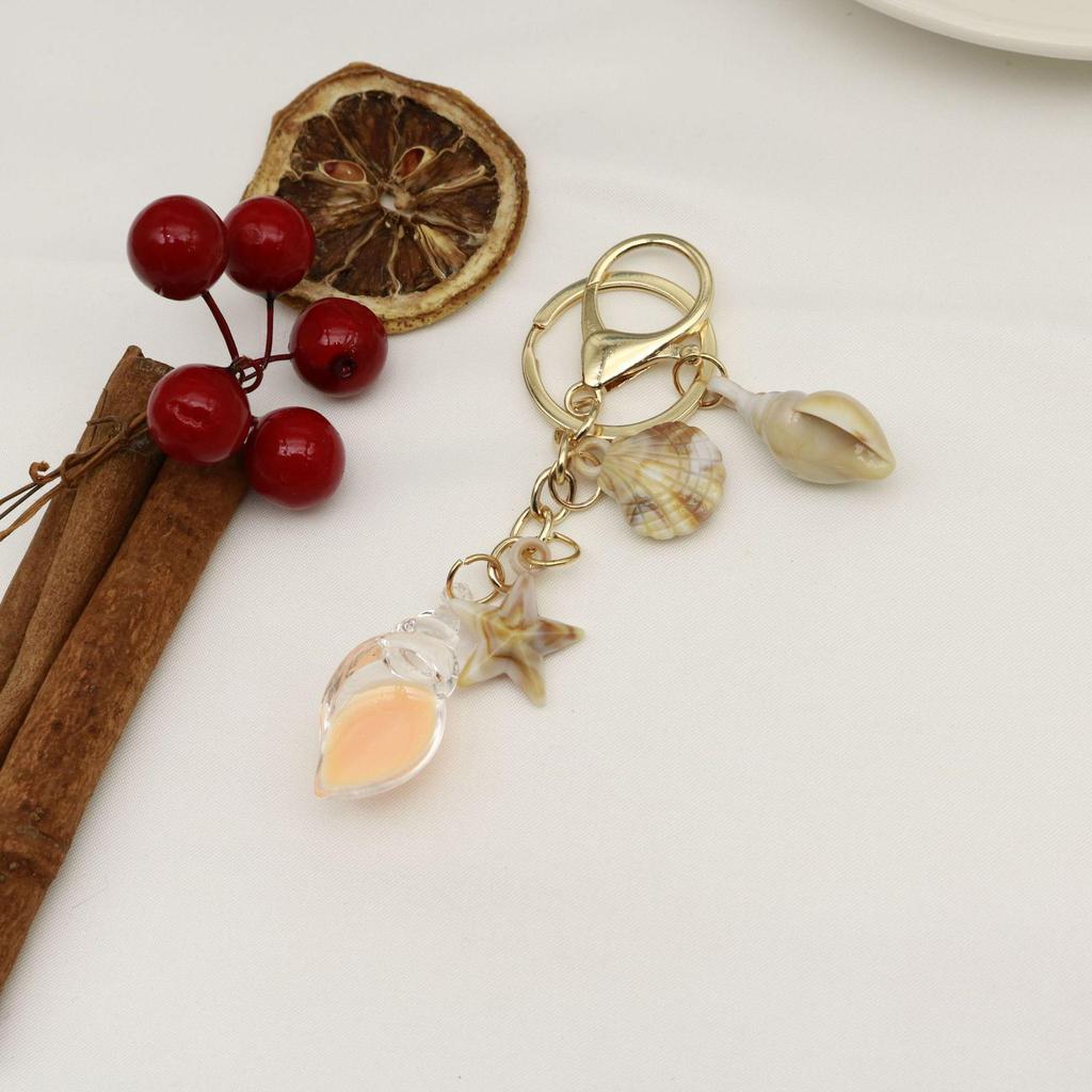 Seaside Shell & Starfish Keychain Pendant