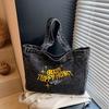 New Japanese Style Denim Tote Bag for Women Large Capacity School Commute Shoulder Handbag Casual Denim Purse
