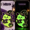 Halloween Party Brooch Witch Hat Ghost Enamel Brooch, Glow-in-the-Dark Cartoon Clothes Badge Pin, Holiday for Sweaters Jackets Scarves Decoration Pin