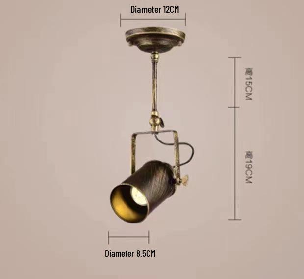 American Retro Industrial Cylinder Pendant Track Lamp