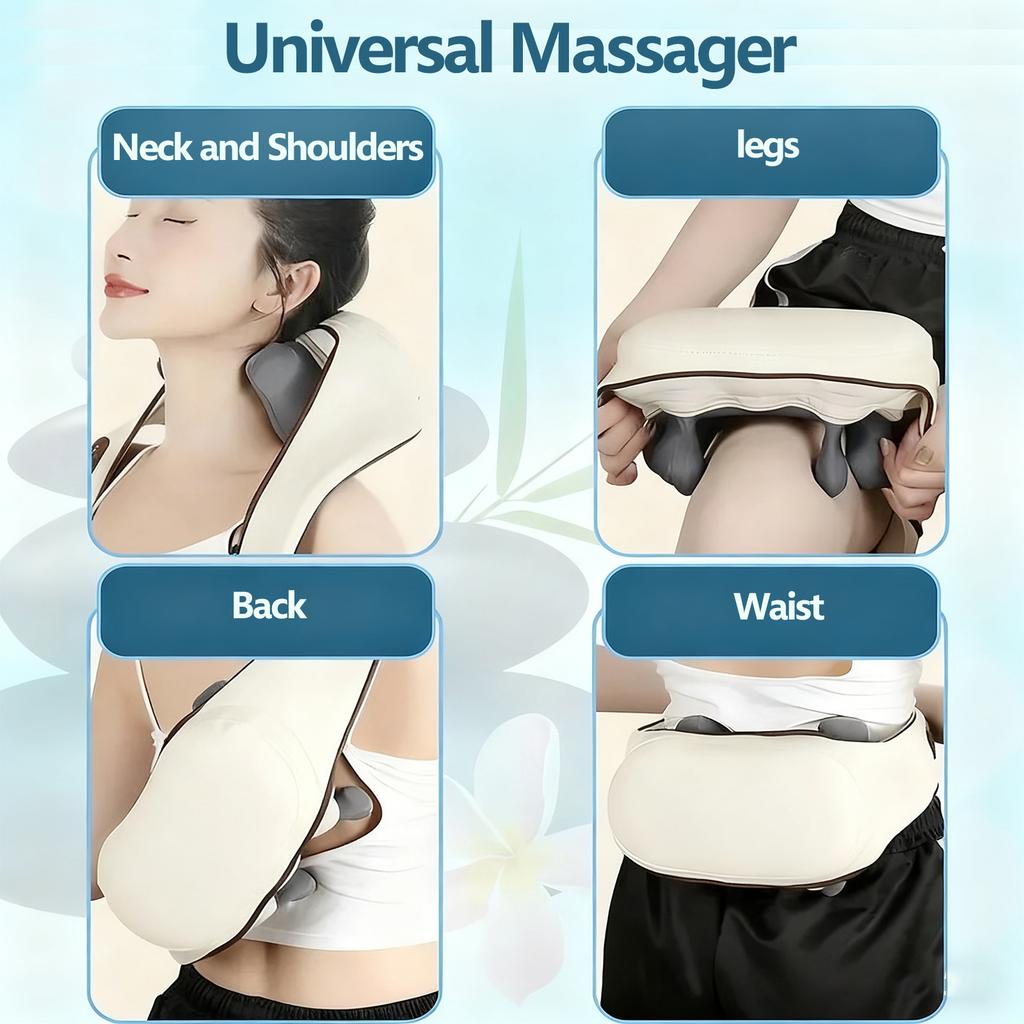 Elektrische Nekmassager 3 Modi 5 Snelheden Draadloos Rug Nek Schouder Kussen Cervicale Wervelkolom Spierontspannende Massager Verwarming Fysiotherapie Pijnverlichting