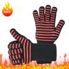 Hitzebeständige und hitzebeständige Grillhandschuhe mit fünf Fingern, wärmeisolierend, mikrowellengeeignet, mit Silikonbeschichtung.