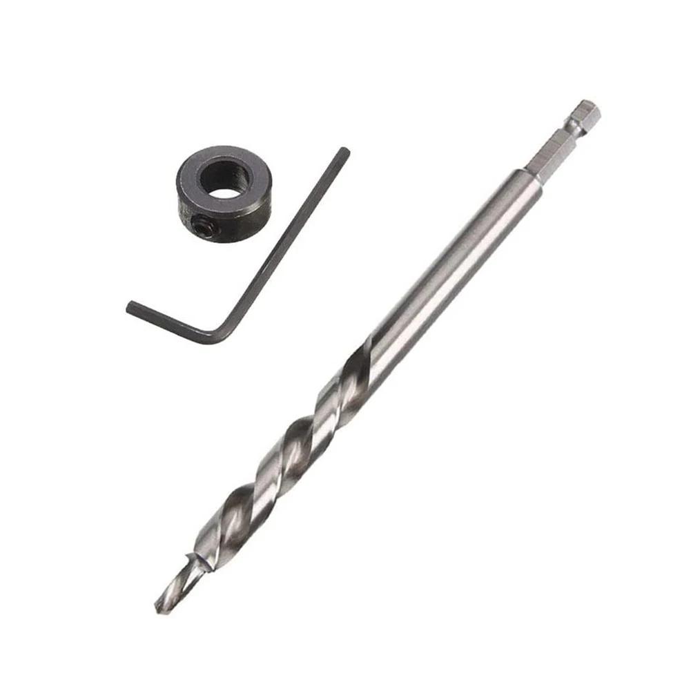 

9mm Drill Bit 3pcs Cutter Guide HSS Locator Parts Pilot Pocket Hole Power Tools Step Woodworking DIY High Quality