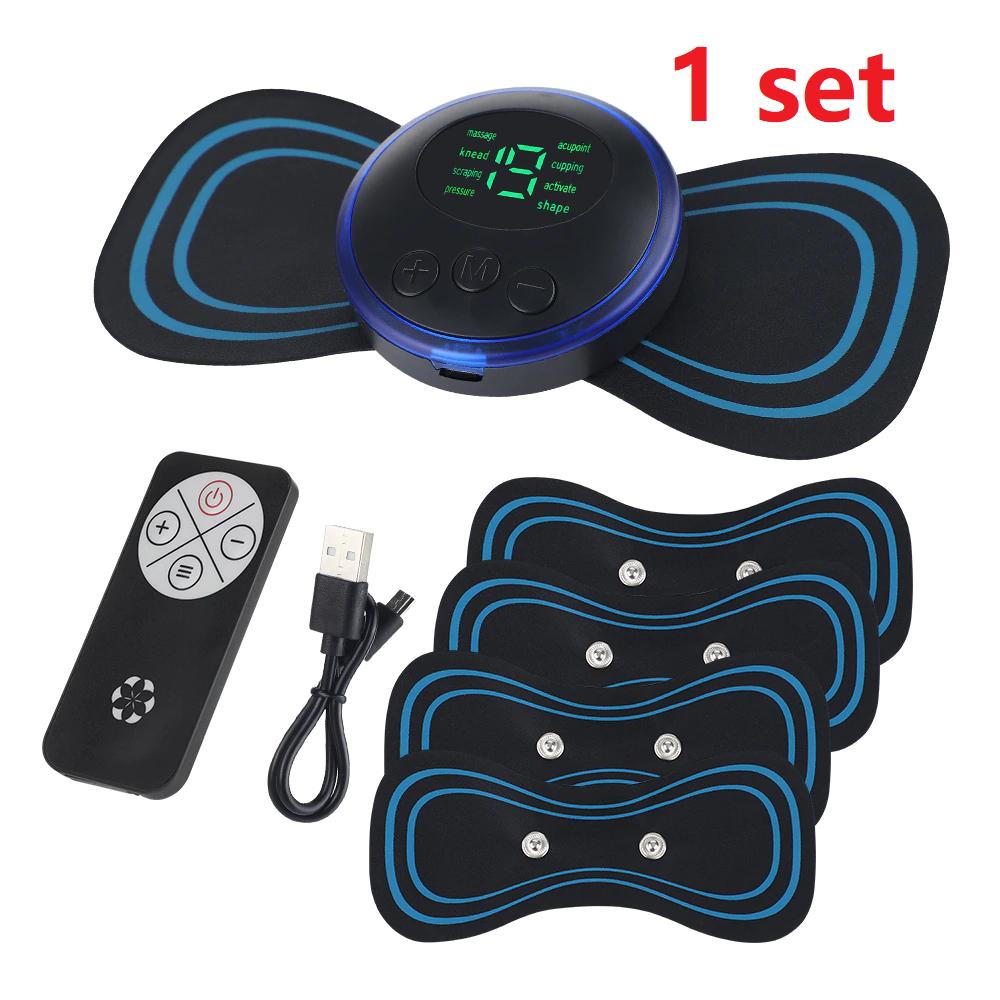 

Portable Mini Electric Neck Massager with 5/1Pcs Massage Sticker Cervical Massage Stimulator Pain Relief Back Meridian Massager