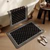 Black and White Bathroom Floor Mat Entry Door Mat Soft Diatom Mud Absorbent Mat Toilet Non-slip Mat Toilet Door Mat
