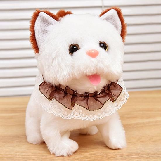 Giocattolo Elettrico Gatto Peluche Interattivo Camminante Scodinzolante Annodante Miagolante Giocattolo Gattino Fatto a Mano per Bambini Piccoli Educativo Simulazione Giocattolo Animale di Peluche