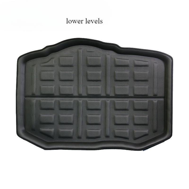 Czarna Mata Bagażnika Samochodowego Wodoodporne Dywaniki Podłogowe Błotnik Tacka Wykładzina Bagażnika Do Volkswagen T Cross VW T-Cross -