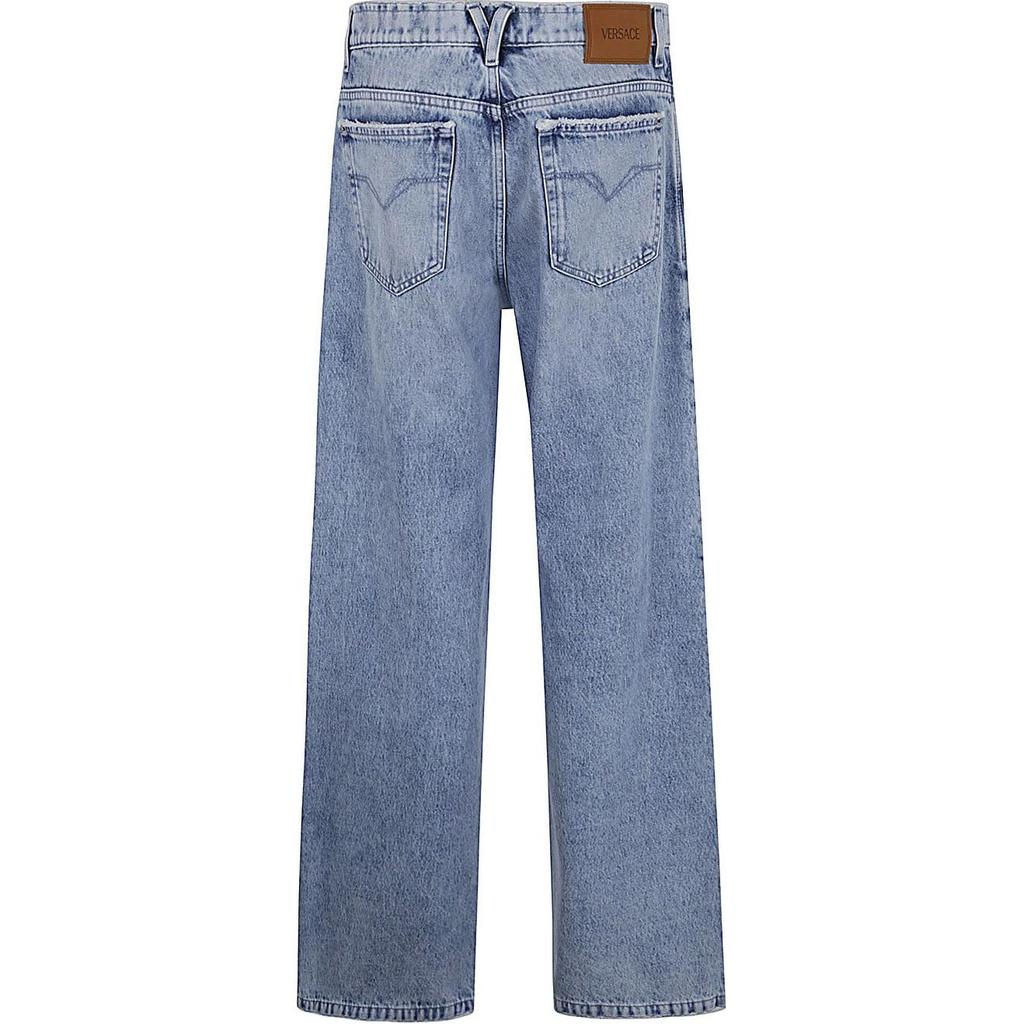 Versace Jeans Men's Light Blue Moderate Wide Leg Pants 1015851-1A11281-1D380
