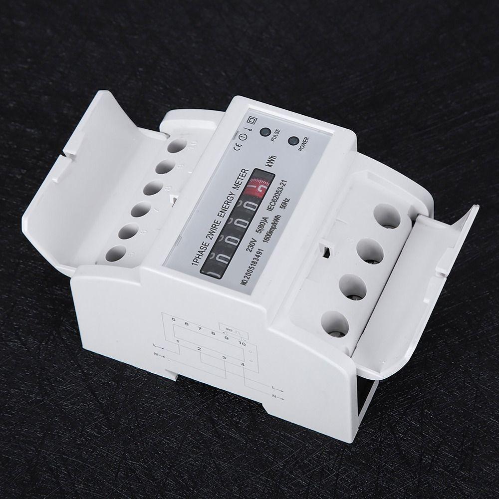 High Accuracy 1 Phase 2 Wire Single Phase Meter 4P 230V 5 (80) A Single Phase Energy Meter Rail Energy Meter Power Measurement