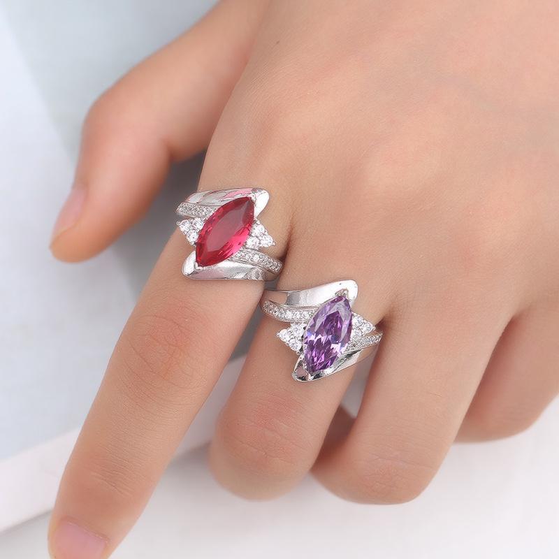 2021 Japan-Korea Marquise Diamond-Inlaid Fashion Ring - Trendy, Shiny, and Elegant