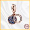 Authentic Copper Metal Heart Tree Sparkling Dangle Charm Bead Components Designed For Authentic Original Bracelet High Quality Fine Jewelry Bead