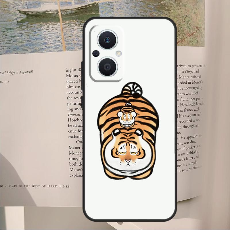 fat tiger Cartoon Funny Cover For OPPO Reno 10 12 13 14 Pro 11 F 12F 13F 14F 7 8 Lite OPPO Find X9 X6 X5 X8 Pro Case