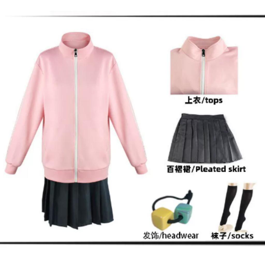 Hitori Bocchi The Rock Ryo Cosplay Gotou Cosplay Costume Anime Nijika IkuyoJK Uniform Pink Jacket