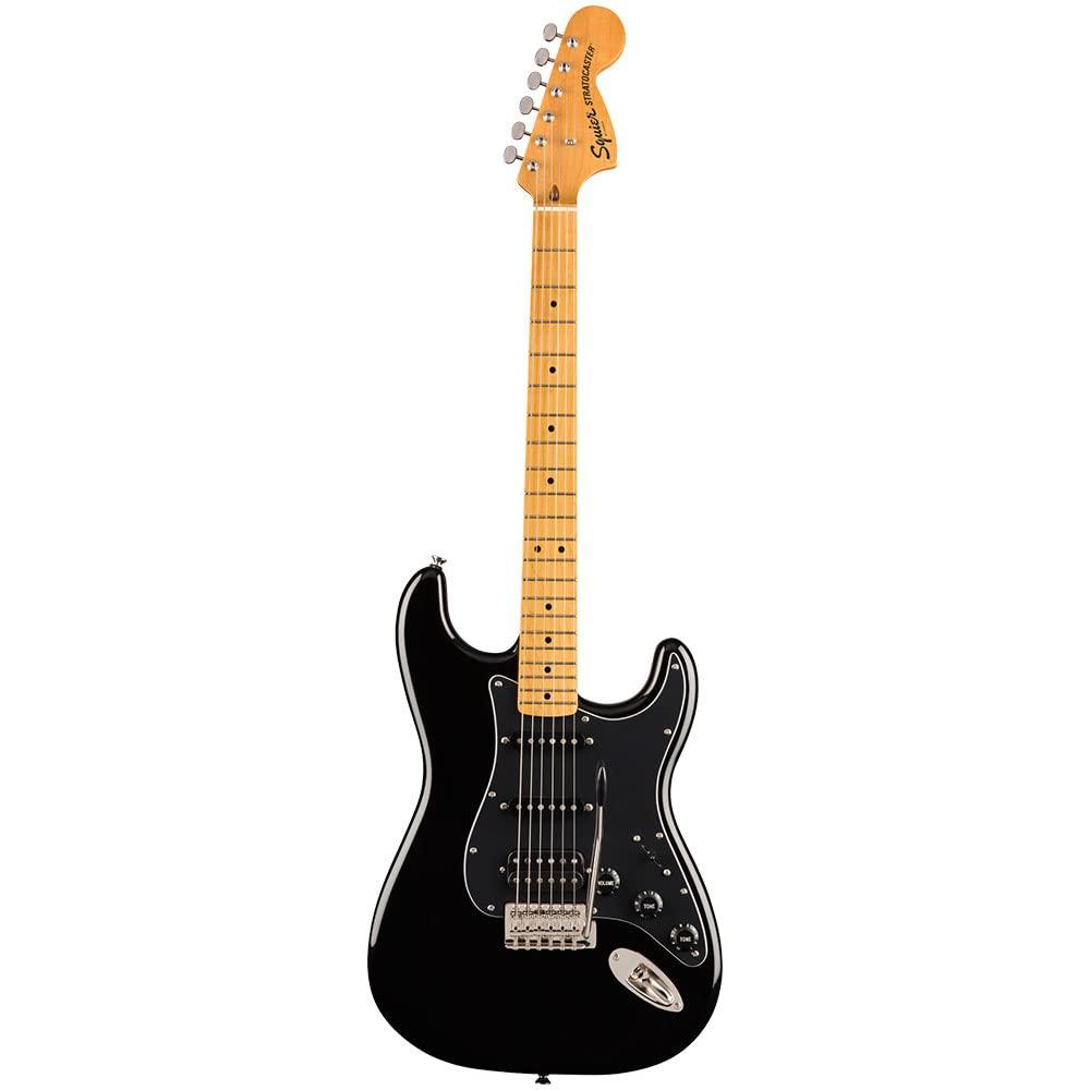 

Squier by Fender Electric Guitar Classic Vibe 70s Stratocaster HSS, Maple Fingerboard, Black with Soft Case