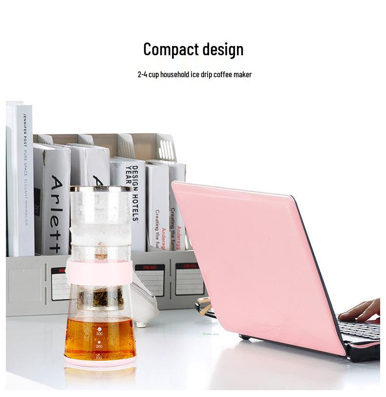 Ice Drip Coffee Maker with High Borosilicate Glass - Cold Brew Pot for Commercial and Household Use