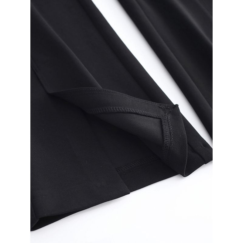 High Elasticity Bootcut Trousers! Women's 2024 Spring/Summer Small Split Trousers Mop Pants Giant Leg Shape Front Button Embellishment