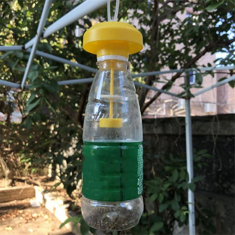 1/2PCS Fruit Killer Plastic Yellow Drosophila Trap Fly Catcher Pest Insect Control For Home Farm 6*6*2Cm