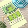W-Wimbledon Muster Cartoon Handtuch Polyester Strandtuch Schnelltrocknend Sandfrei Badetuch für Sommer Pool Reise Urlaub