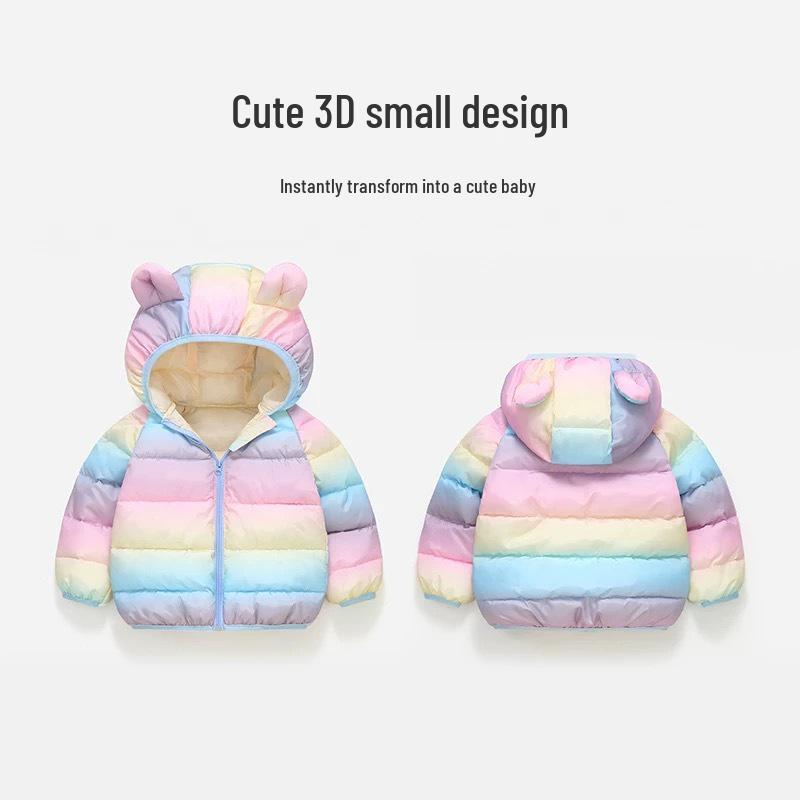 Kinder Kapuzenjacke mit Baumwollfutter - Warmer Cartoon-Print für Jungen & Mädchen im Herbst/Winter