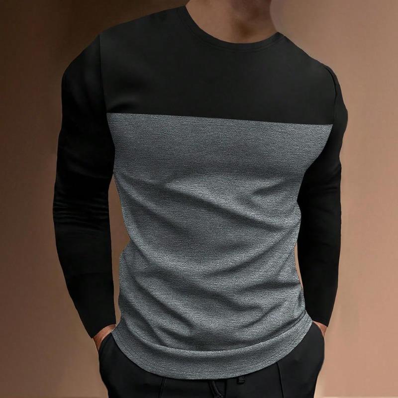 

Футболка весна-осень повседневная 3D печать мужские пуловеры футболки тонкий модный тренд простые мужские топы с длинным рукавом 5XL серый
