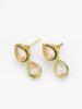 Gold-Plated  White Stone-Studded & Beaded Handcrafted Jewellery Set