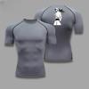 Bleach Comfortable Fitness T-shirt for Men Graphic Breathable Slim Fit Summer Running Gym Jogging Training Elastic Fitness Suit