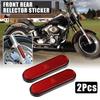 Motorbike Saddlebag Side Visibility Reflector Stripe Universal Oval Red 2 Pcs