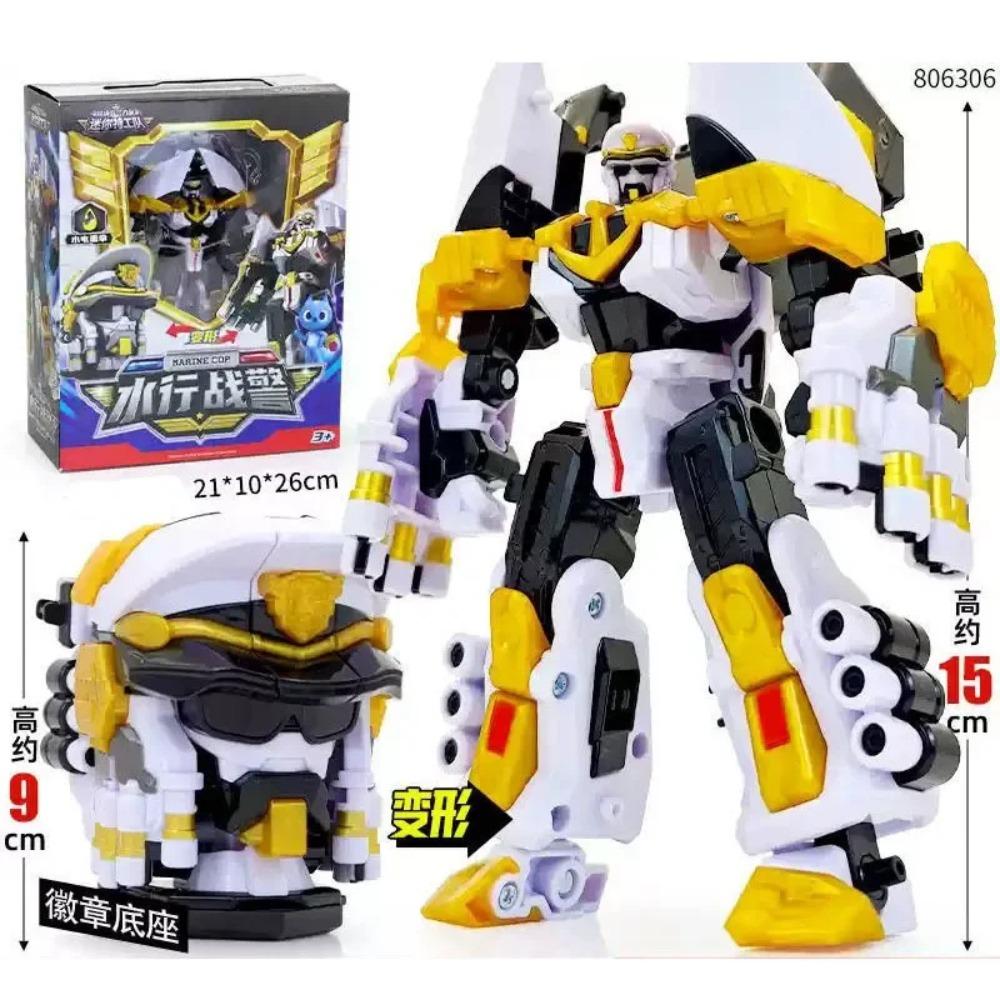 MiniForce Super Poliziotti Scien JET Poliziotto Marino Robot Trasformabile Emblema Testa Modello Mini Force Deformazionermazione Action Figure Giocattoli