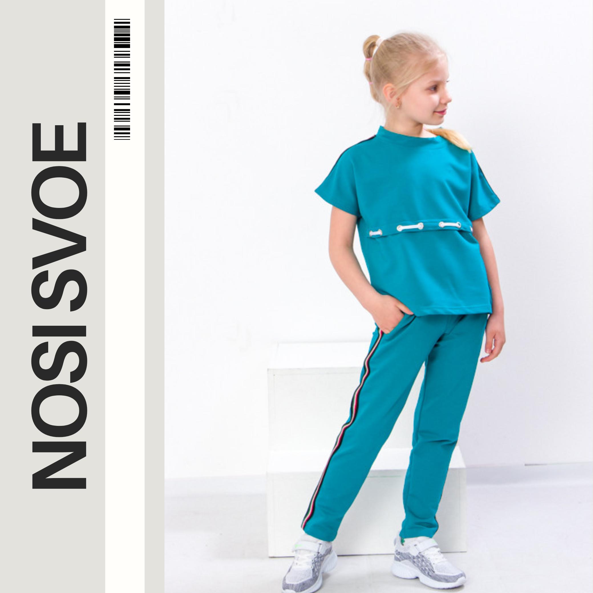 

Комплект одягу (Дівчата) Літо 6096-057 HC 116 море синього кольору