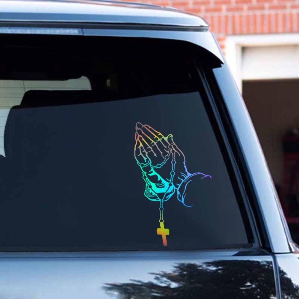 Prayer Gesture Car Prayer Gesture Laser Sticker  Car Decoration