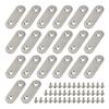 Lemfema Stainless Steel Shelf Brackets, I-Shaped Brackets, 20 Pieces, 47*16*2, 40 Special Screws, Furniture Fixing Plates, Repair Plates, Connecting B