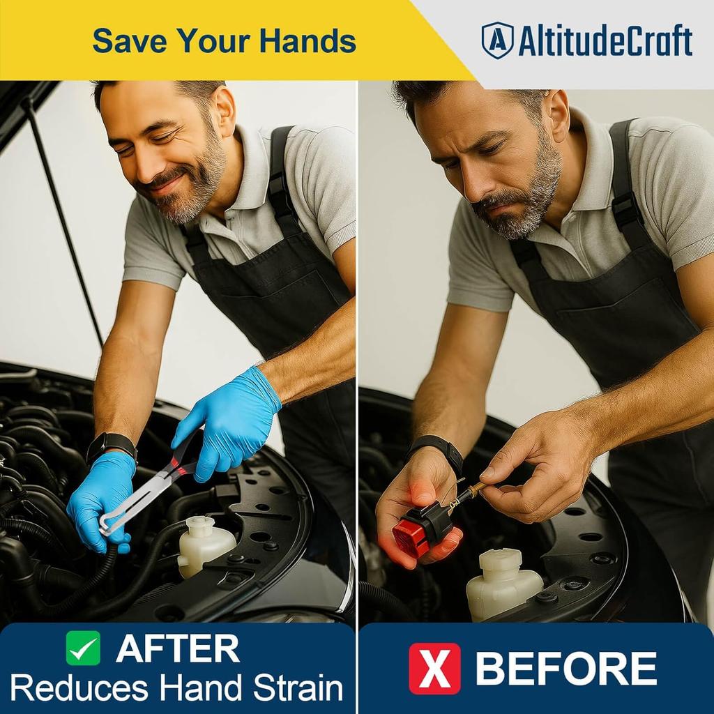 Electrical Disconnect Pliers 2-Piece Set, Includes Straight and 60° Angled Electric Disconnect Pliers for Automotive Connectors