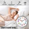 Digital Pattern Electronic Color Clock Mute Learning Wall Hanging Clock  Holiday Gift