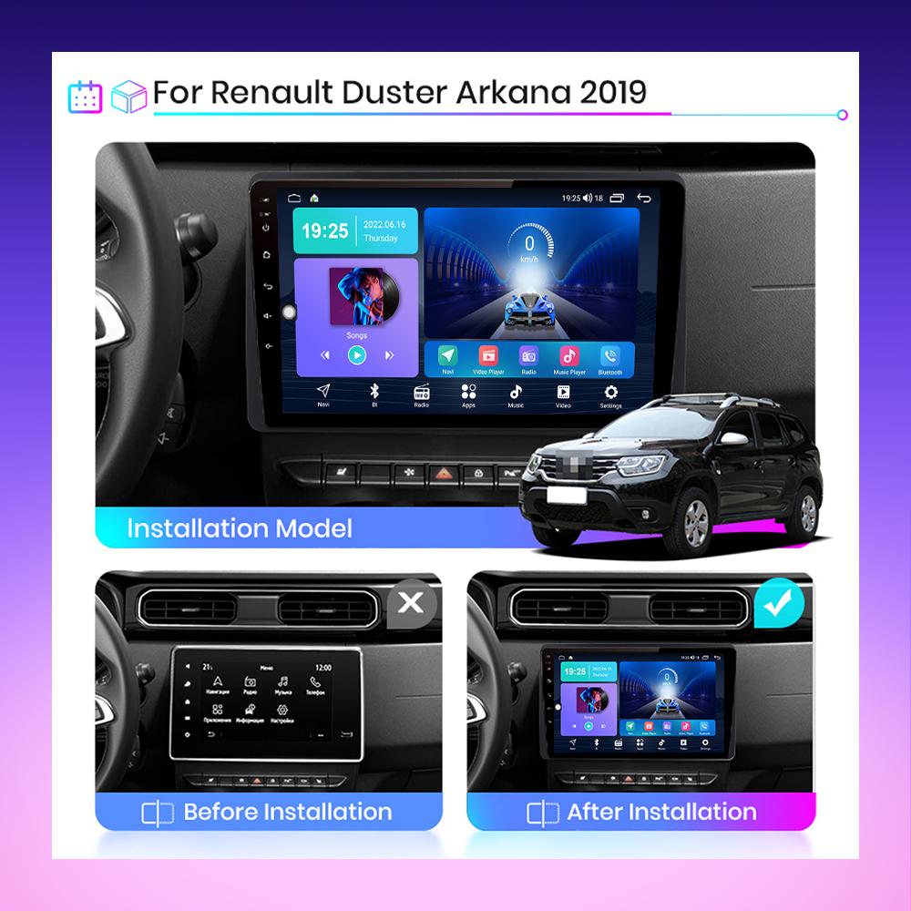 2 DIN Android Car Radio For Renault Duster Arkana 2018-2021 Multimedia Player Head Unit Stereo GPS Navigation WIFI 1+16GB