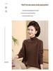 Women's 100% Pure Wool Winter Turtleneck Sweater - Plus Size, Solid Color, for Middle-Aged & Elderly