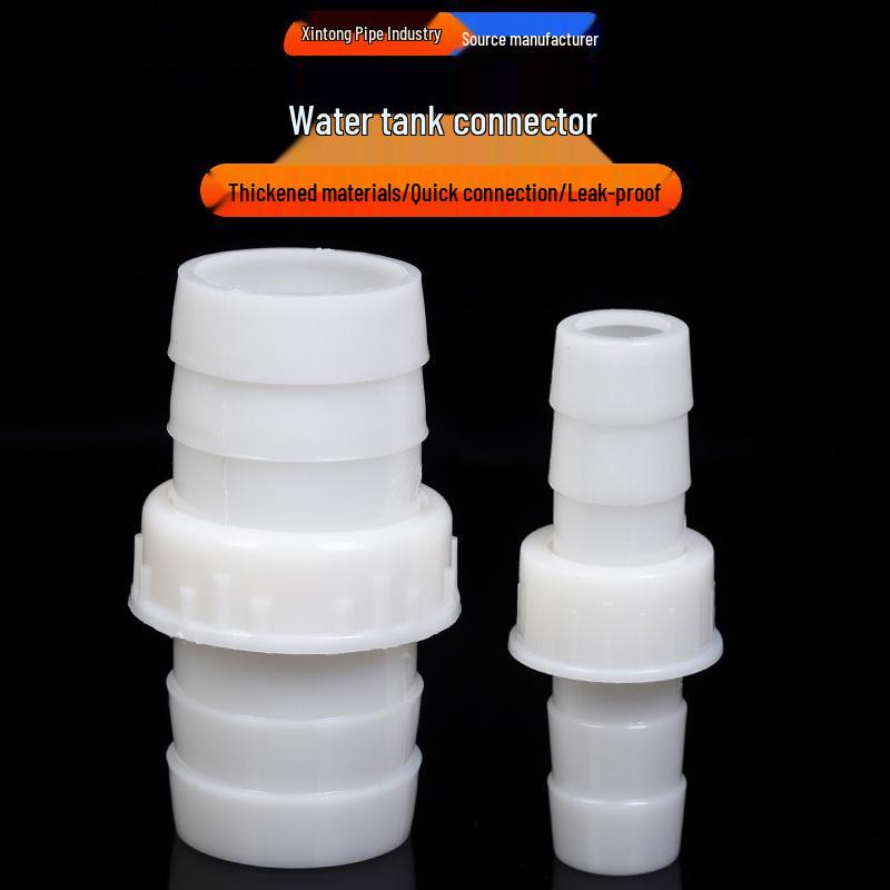 White 1-Inch Threaded Plastic Hose Connector