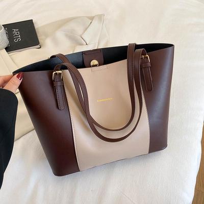 2025 Trendy Women's Large Capacity PU Tote Bag - Simple & Stylish Shoulder and Handheld Design