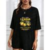 Lemon Tree Ripened Graphic T Shirt White Lemon Fruit And Leaves Print With Finest Quality Text Summer Casual Wear For Women