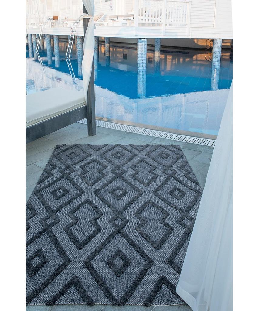 Cheap Silva Black Carpet Washable Balcony Carpet Geometric Summer Woven Carpet And Rug 58594 Joom
