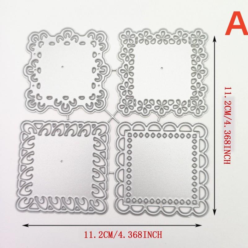 

Square Lace Metal Cutting Dies Numeric Alphabet Scrapbooking for Card Making DIY Embossing Cuts Craft Pattern. Light Grey