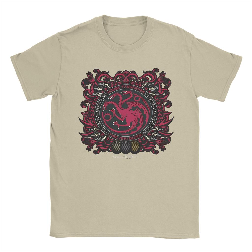 Game of Thrones House Targaryen Sigil TShirt Summer  Cotton TShirts For Men Trendy Cool Design Tshirt ShortSleeve Y2K Top Tees