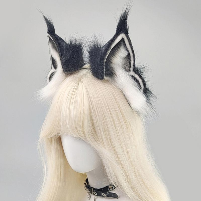 Handmade Adjustable Plush Animal Ears Headbands With Bendable Wire For Cosplays Halloween Costume Party Accessories