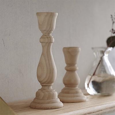 Portavelas sin terminar Retro Madera sin pintar Artesanía Clásica Portavelas para Hogar Boda Fiesta y Manualidades DIY