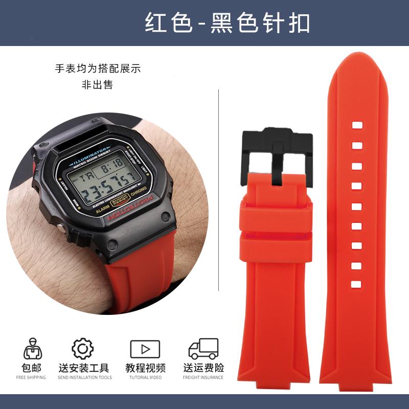 For G-SHOCK Casio GW6900 DW5600 GW-B5600 GM-5600 waterproof Raised silicone strap DW-5600 soft men's bracelet 24-16mm Convex